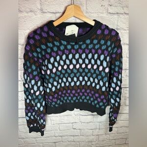 Koche Cropped Polka Dot Sweater Womens size large FLAWED